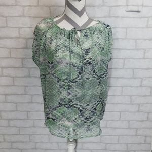 Cabi sheer snake skin print blouse size small